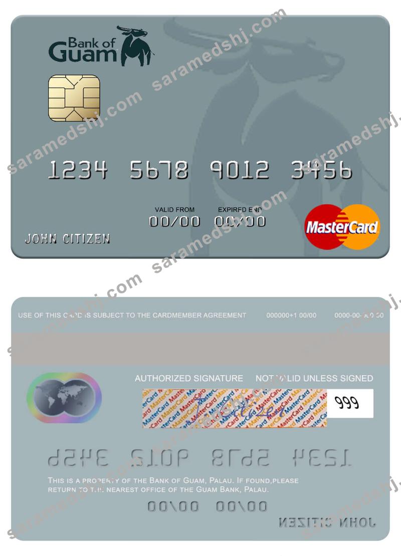 Palau Bank of Guam mastercard